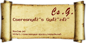 Cseresnyés Győző névjegykártya